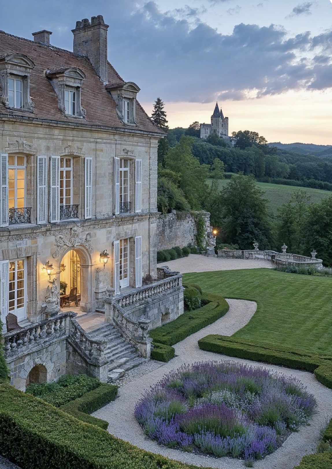 Château surrounded by Dordogne countryside · France